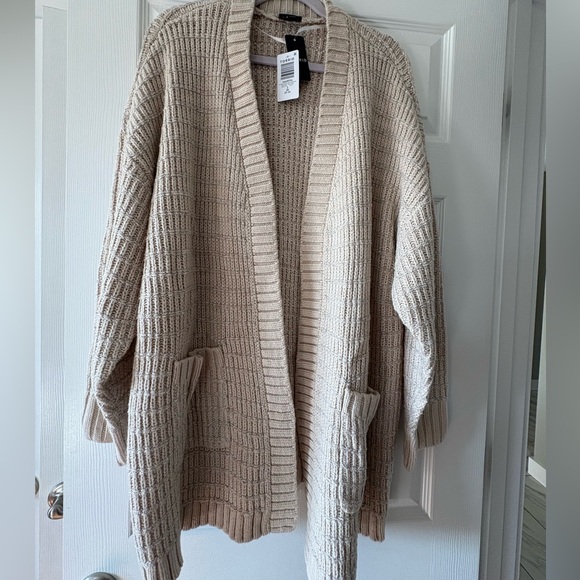 torrid Sweaters - torrid Cream Chunky Open-Front Knit Cardigan